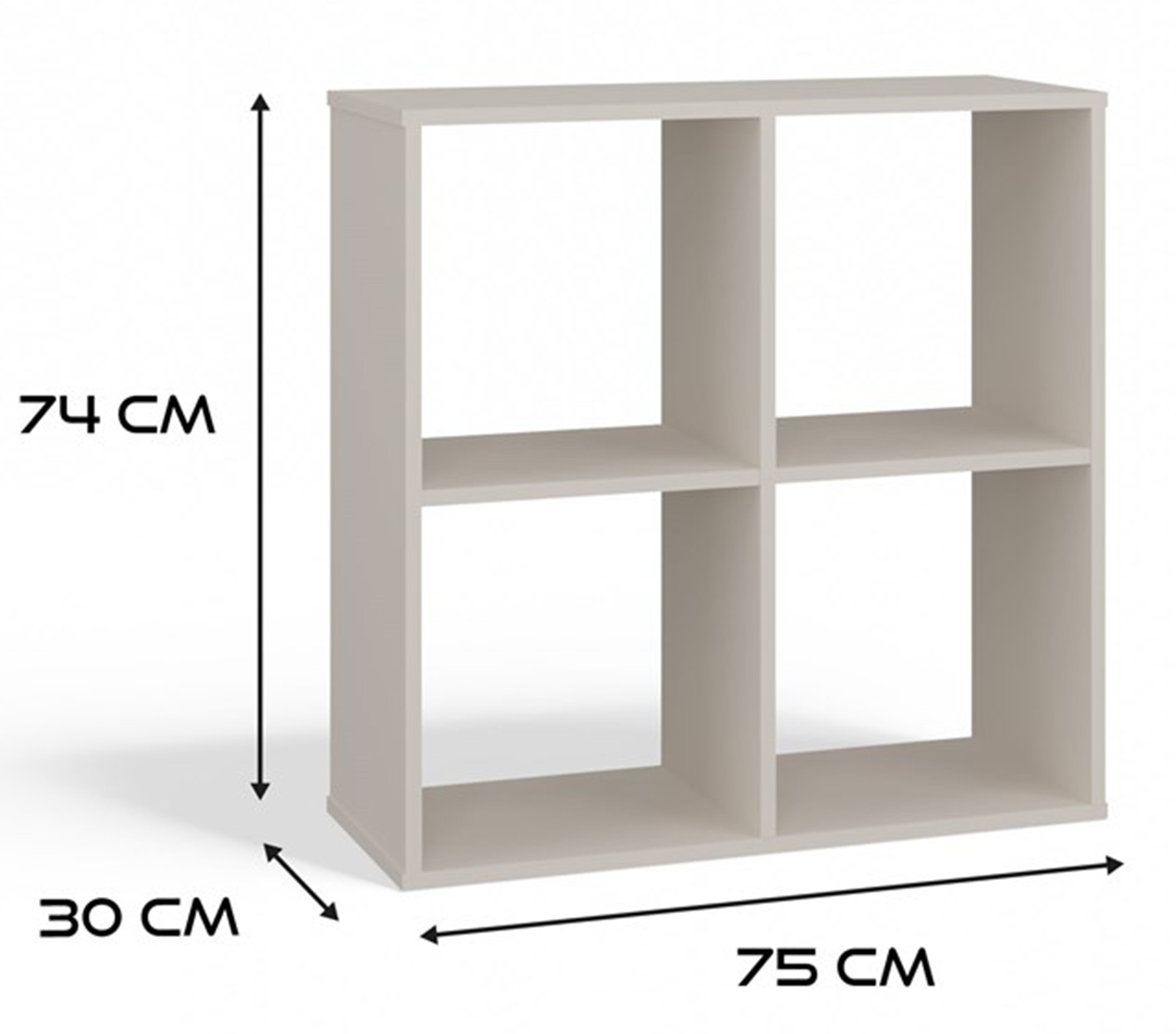 Regał otwarty Malax z czterema półkami 74 cm kaszmir