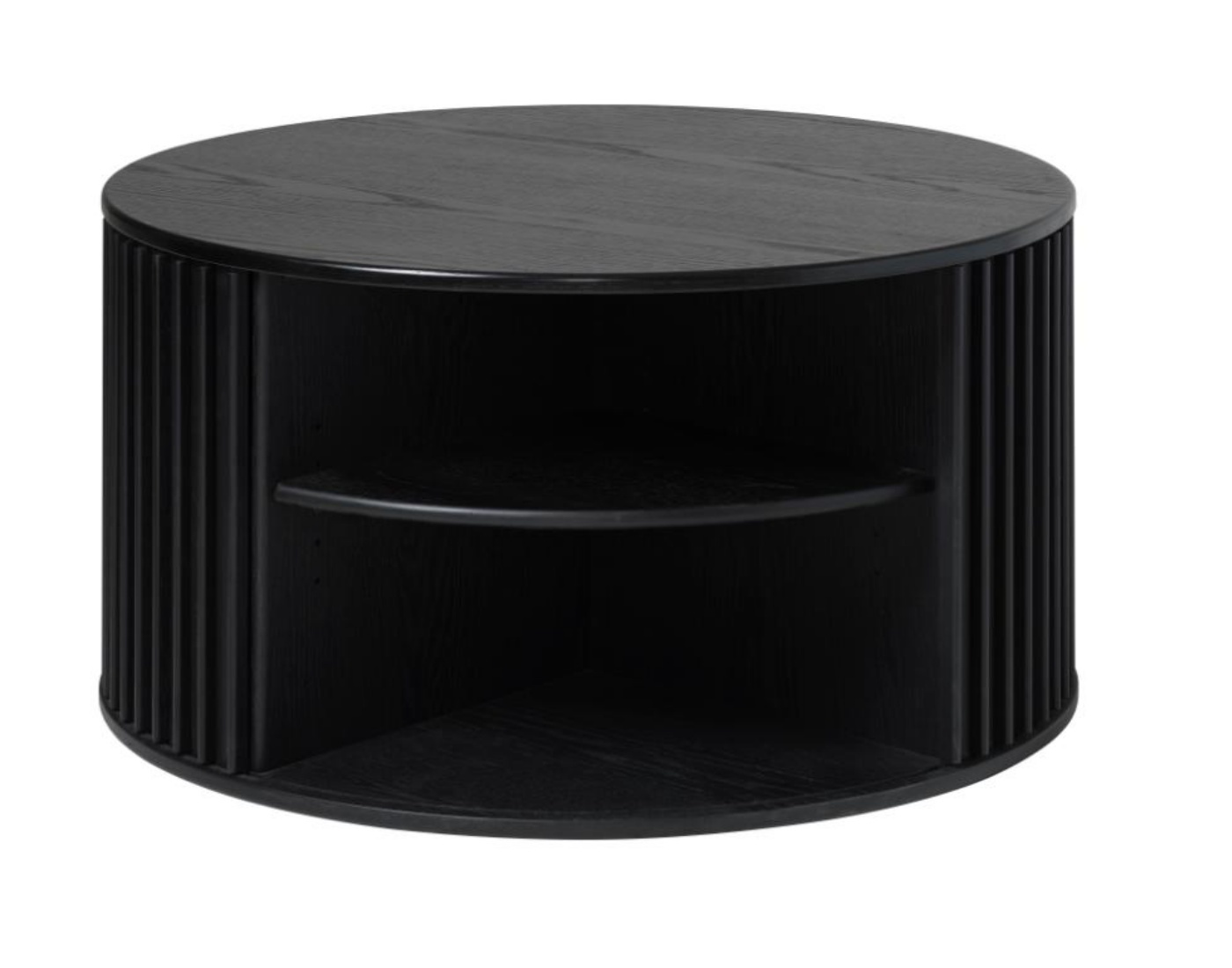 Table basse Ovitties ronde 85 cm avec lamelles noires