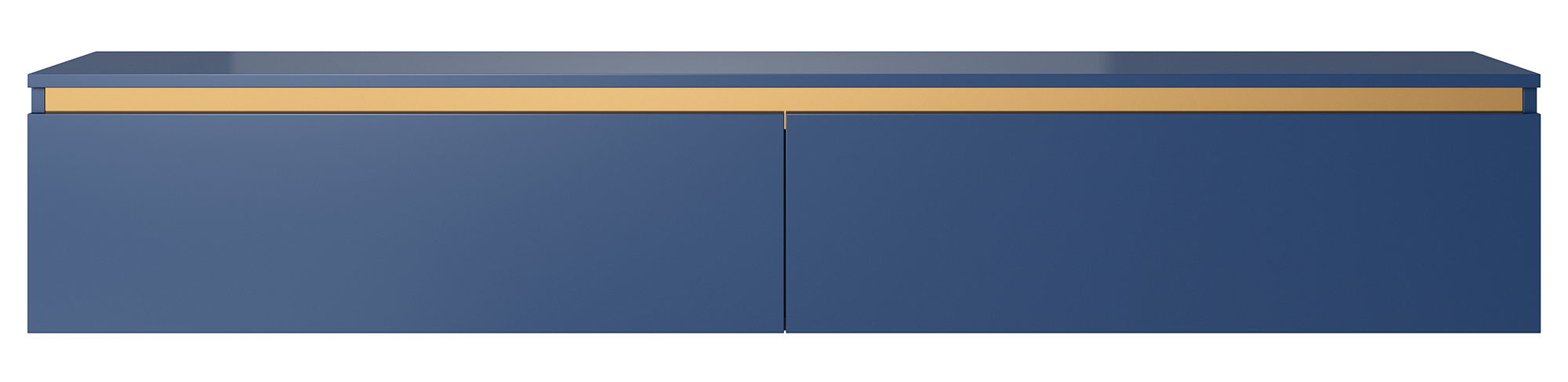 SENEY Meuble TV 175 cm bleu marine avec garniture dorée