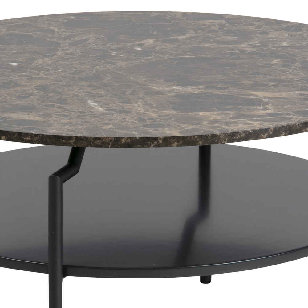CERNIK Table basse diamètre 80 cm marron