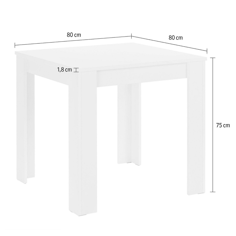 Table carrée Sagittarii 80x80 cm, béton