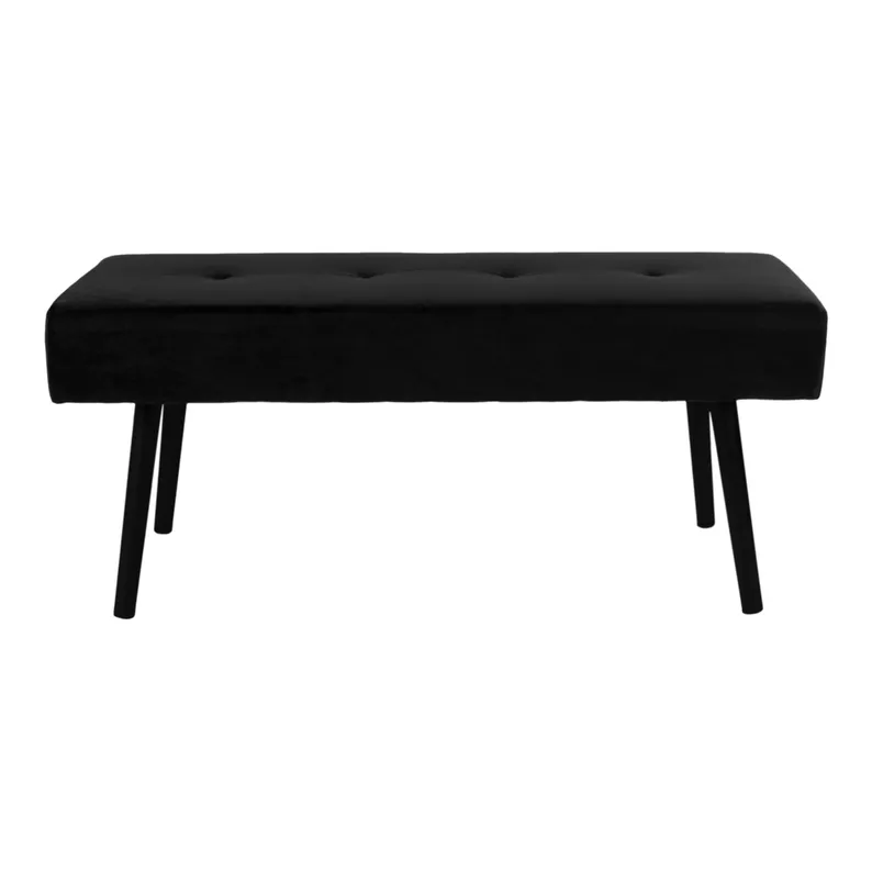 Banc en velours noir Belicer sur pieds noirs