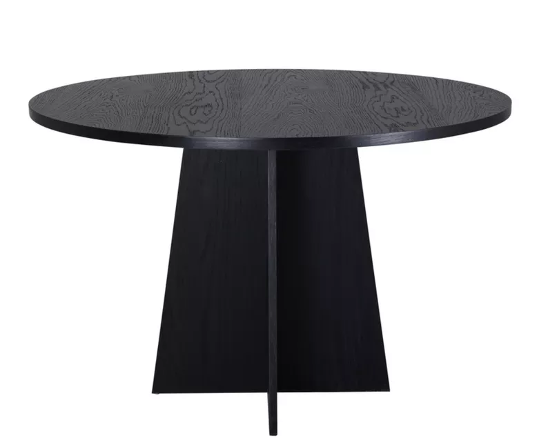 Table à manger Quishly ronde diamètre 110 cm/chêne noir