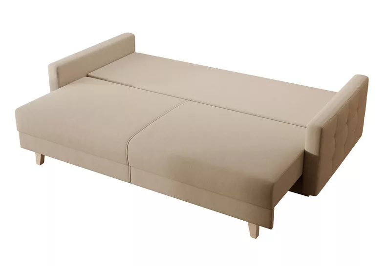 Canapé 3 places Verat avec conteneur, olive, velours hydrophobe