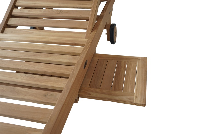 Chaise longue de jardin Conctives en bois de teck