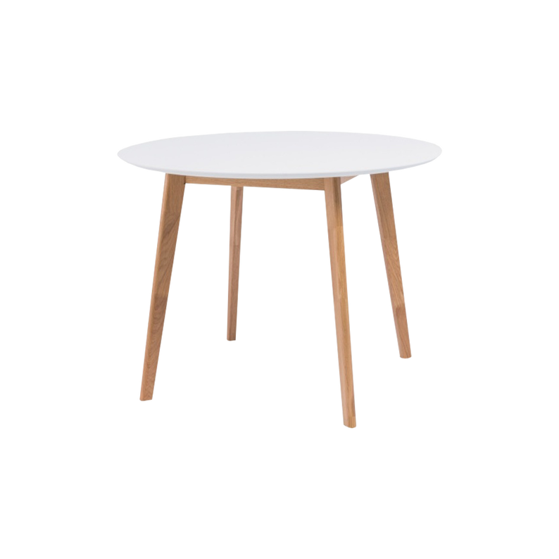 Table ronde Ikast, diamètre 100 cm, avec un plateau blanc