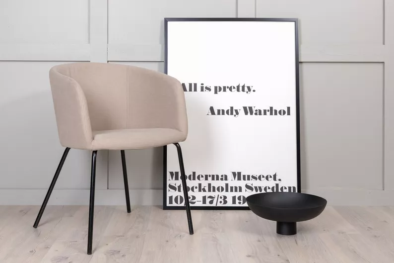 Chaise rembourrée beige foncé Ressator