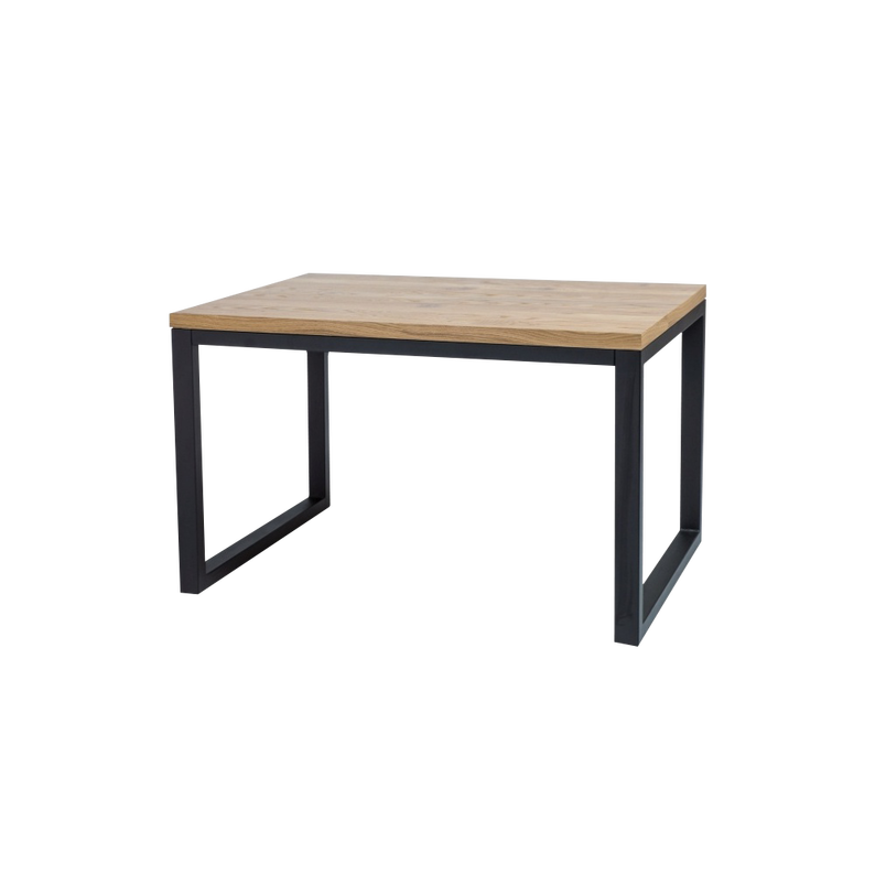 PAZMER Table basse 180x90 cm de bois massif pieds noirs