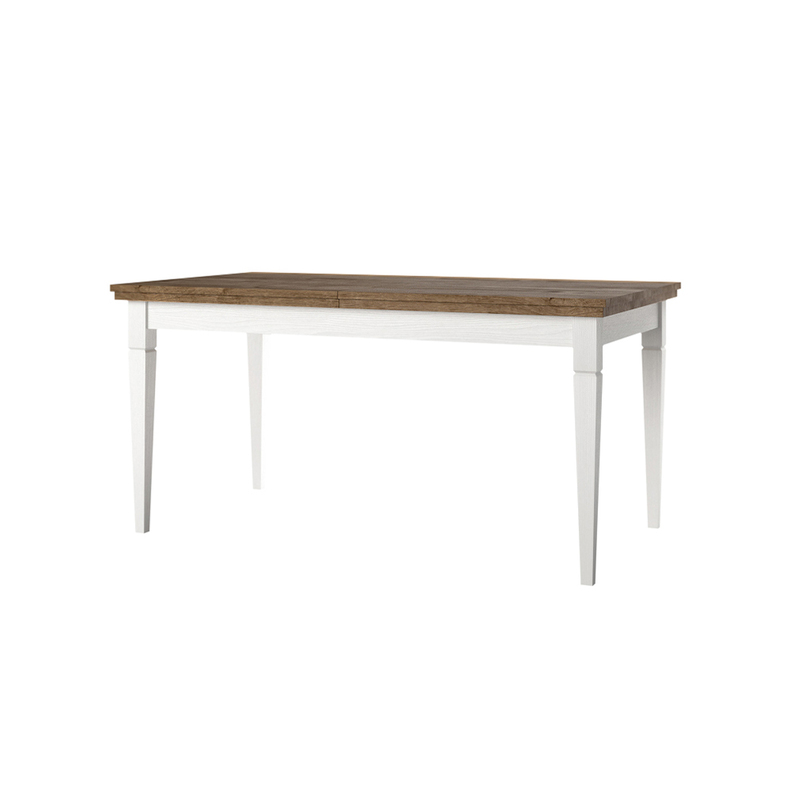 EUGLIA Table pliante 160-240x90 cm frêne Abisko avec plateau en chêne Lefkas