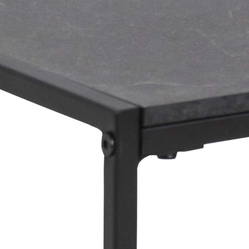 ALMATIO Table basse 80x80 cm marbre noir