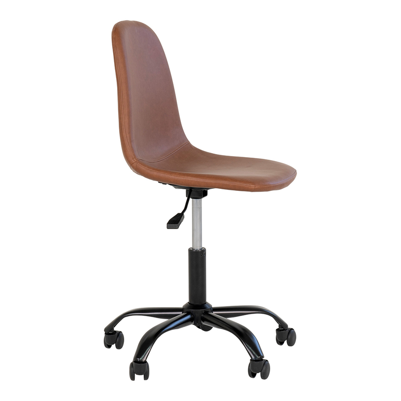 Chaise de bureau pivotante marron Iger