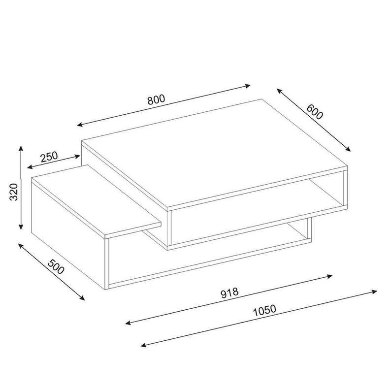 FAERYL Table basse moderne blanc 105x60 cm