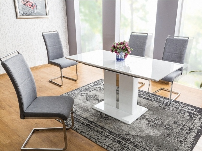Table à rallonges Vilar 110-150x75 cm blanc