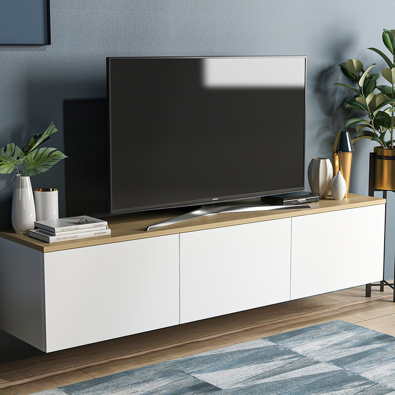Meuble TV Nonita 160 cm blanc