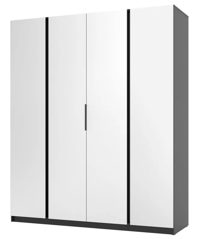 Szafa Kaja czterodrzwiowa z lustrami 200 cm czarna