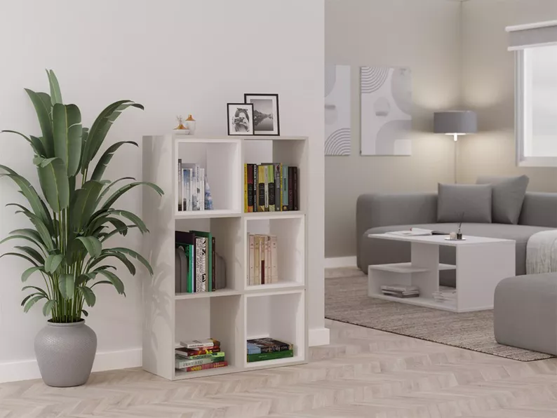 Regał otwarty Malax z sześcioma półkami 110 cm kaszmir