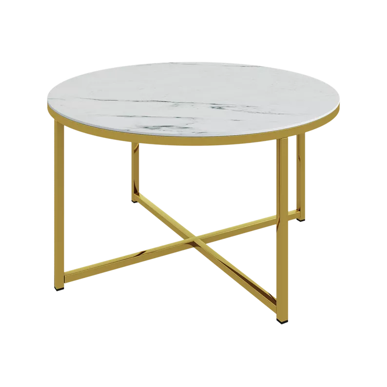 ALISMA Table basse Ø 80 cm - base dorée