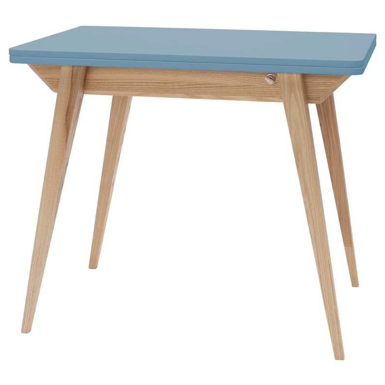 Table à rallonge enveloppe 65-130x90 cm bleu clair