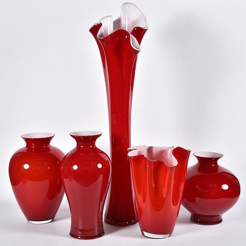 Vase en verre Primten rouge, hauteur 70 cm