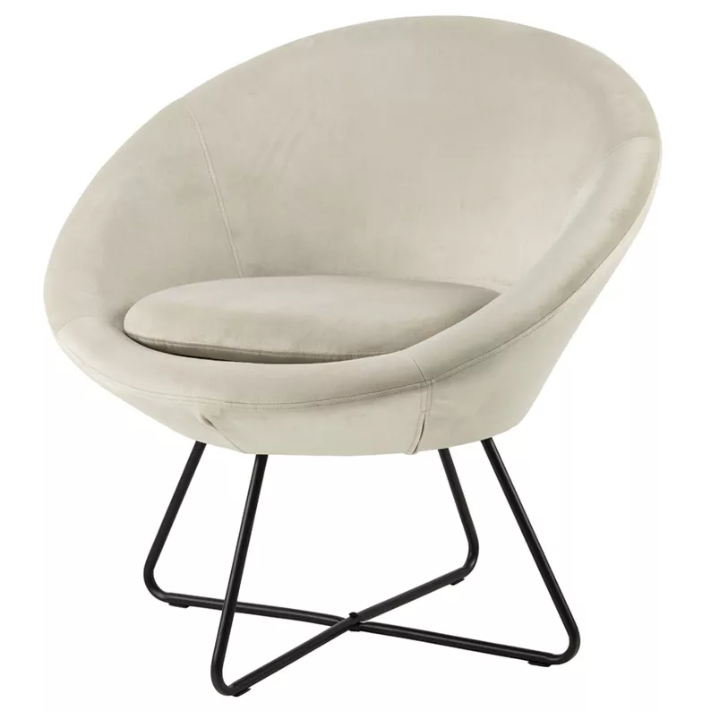CELANIC Siège baquet en velours beige sur piètement croisé