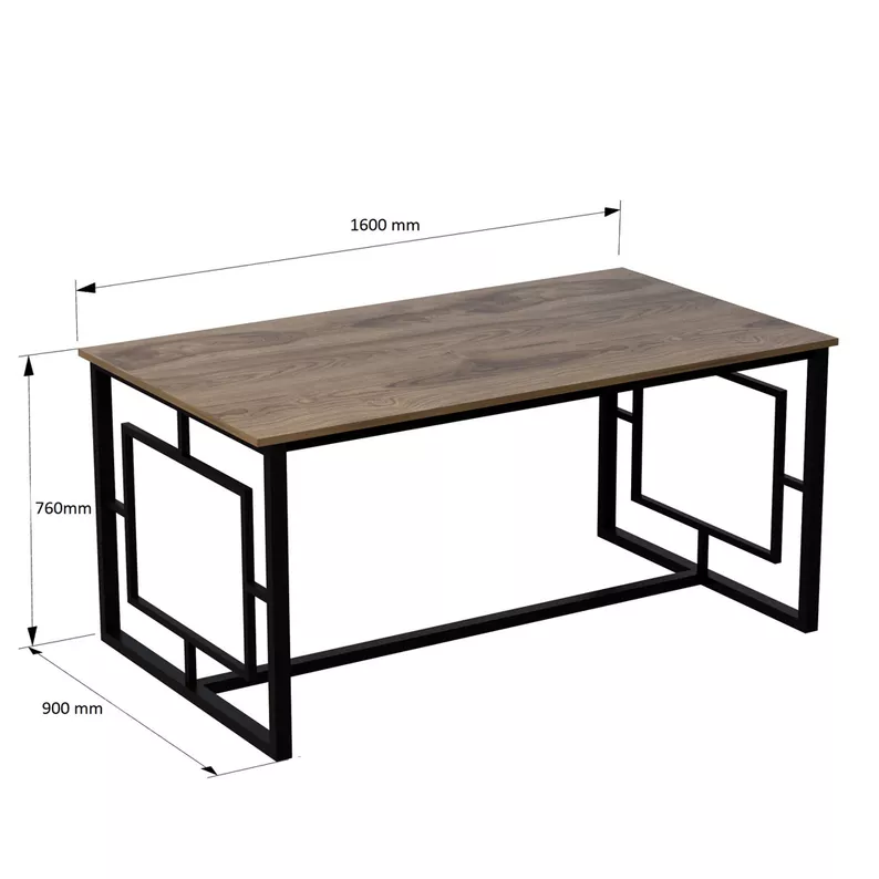 Table à manger Lushapint 160x76 cm en noyer
