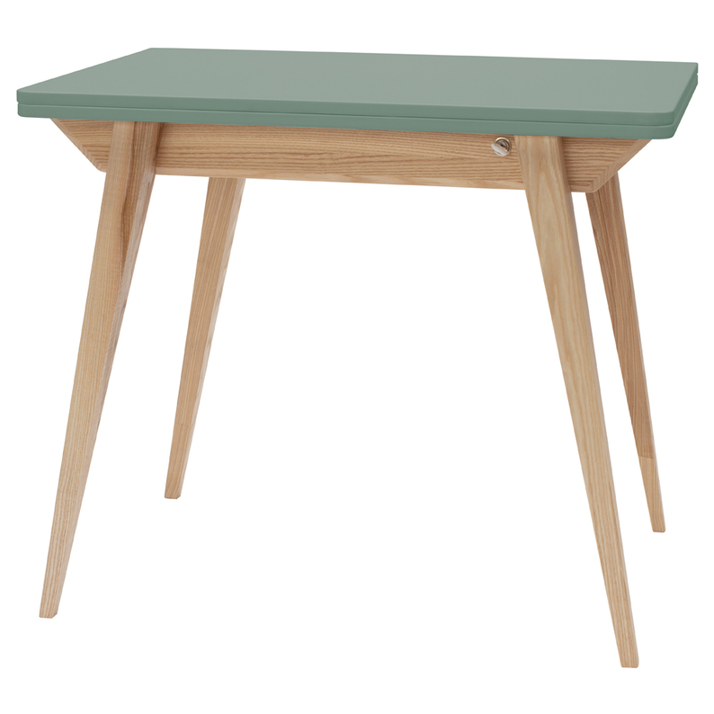 Table à rallonge enveloppe 65-130x90 cm sauge