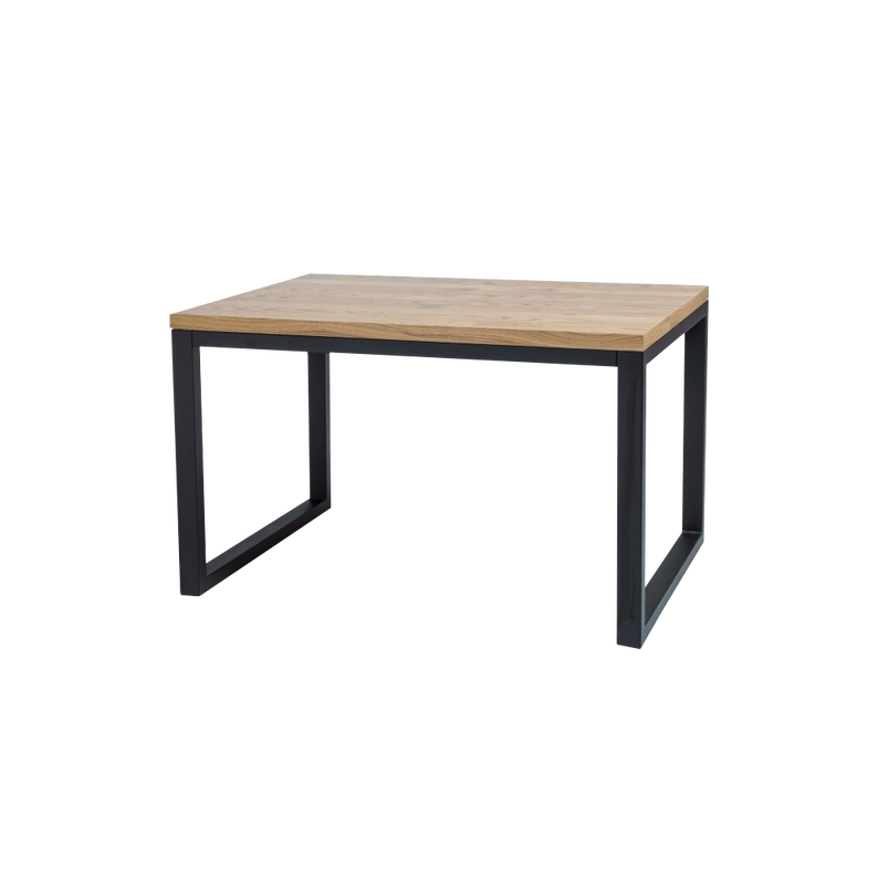 PAZMER Table basse 120x80 cm de bois massif pieds noirs