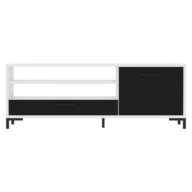 Meuble TV Cascate 139 cm blanc mat / noir mat