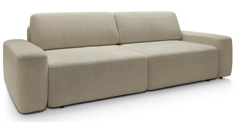 Kanapa rozkładana trzyosobowa Baleo z pojemnikiem beżowa szenil