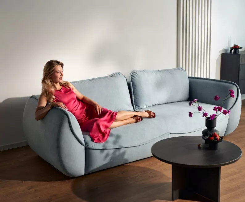 Stolik kawowy Ovo okrągły 76 cm Jesion Portland Czarny