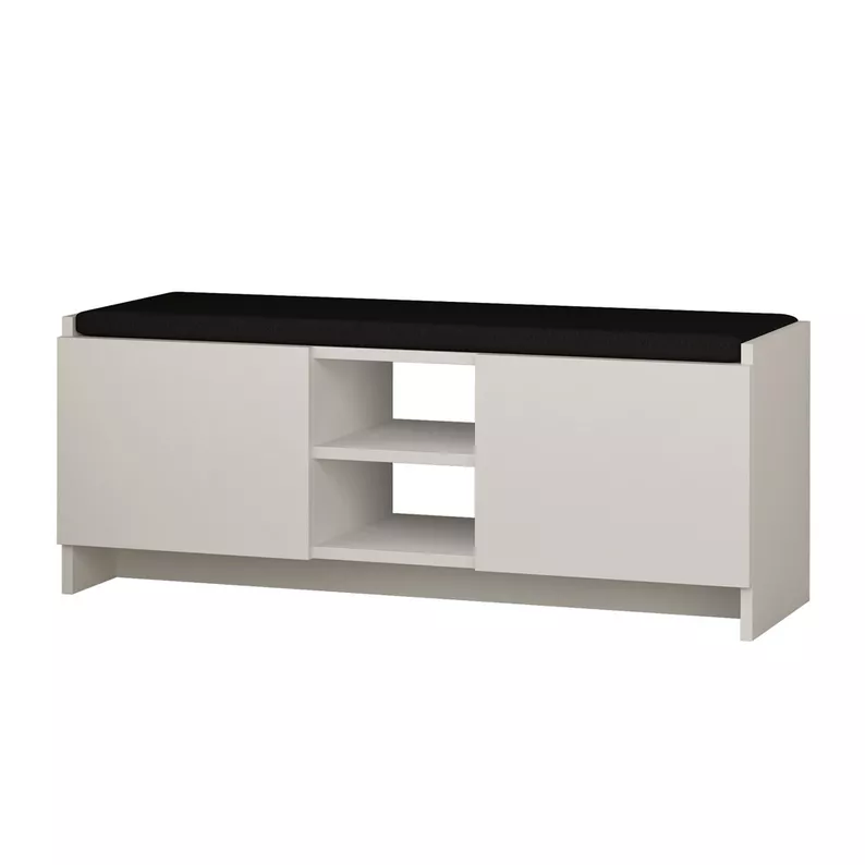 Meuble à chaussures Sanbures avec assise blanc