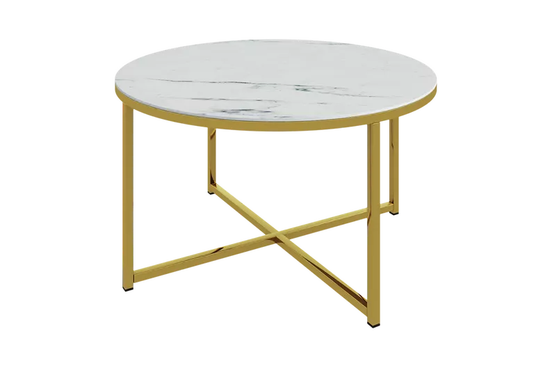 ALISMA Table basse Ø 80 cm - base dorée