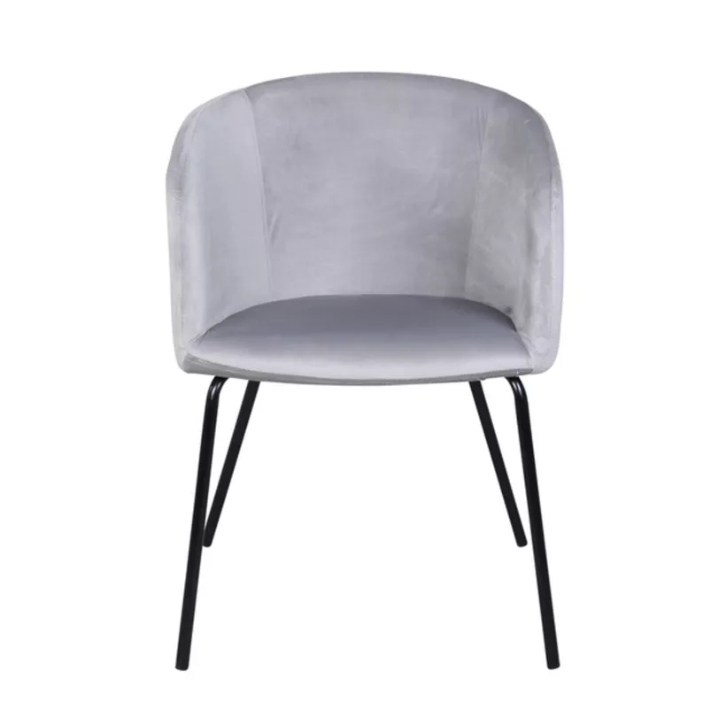 Chaise rembourrée en velours gris Ressator
