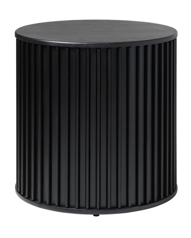 Table basse Ovitties ronde 60 cm avec lamelles noires