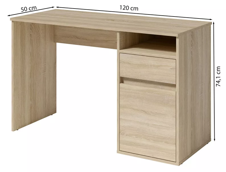 Biurko Billa z szufladą i szafką 120 cm dąb sonoma