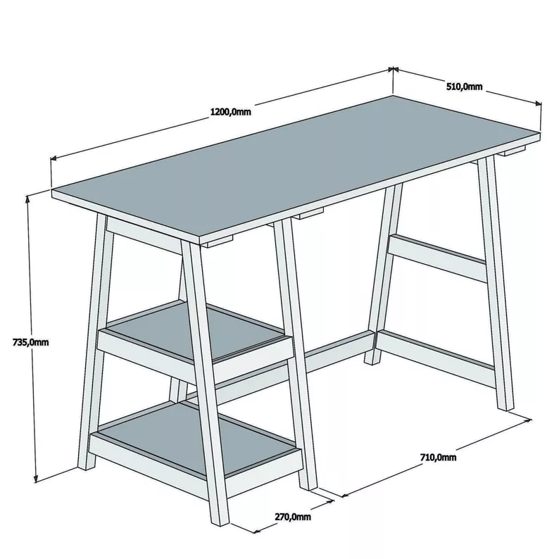 AMARIV Bureau en bois 120x51 cm
