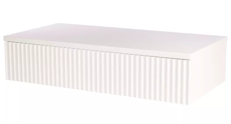 Coiffeuse Lonidos 60x35 cm suspendue lattes blanches