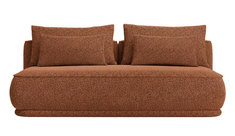 Kanapa rozkładana trzyosobowa Leanno z pojemnikiem miedziana boucle