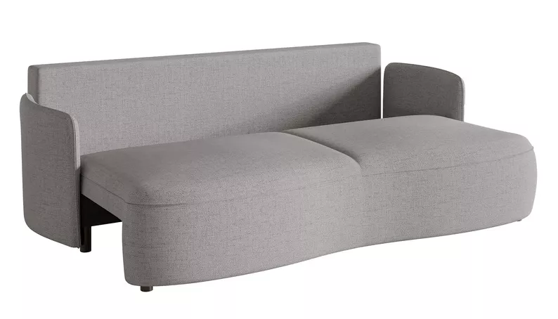 Kanapa rozkładana trzyosobowa Raviolo z pojemnikiem szara szenil hydrofobowy