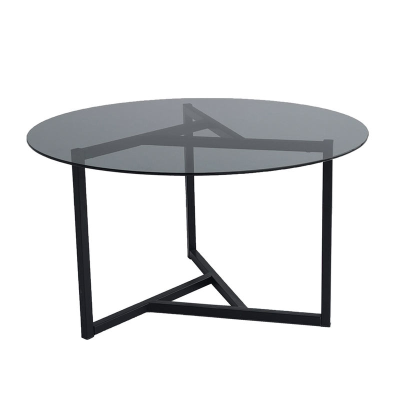 Table basse ronde Trentt, 75 cm de diamètre, verre fumé