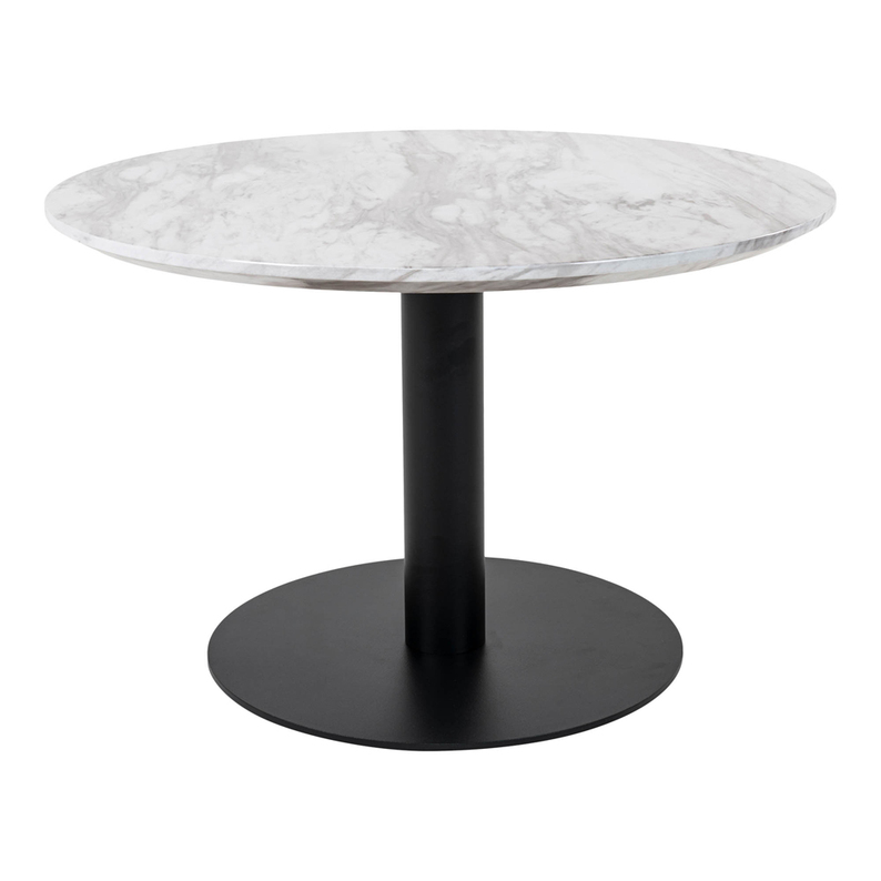 Table basse Rifetta, imitation marbre avec un piètement noir