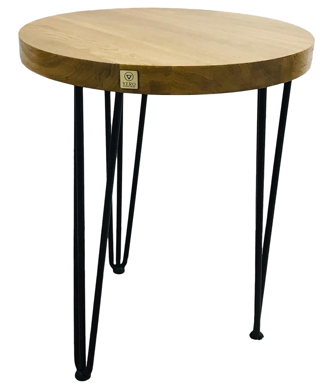 Table basse Penzi avec plateau plus épais, rond diamètre 50 cm, noir
