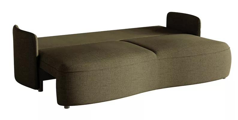 Kanapa rozkładana trzyosobowa Raviolo z pojemnikiem oliwkowa szenil hydrofobowy