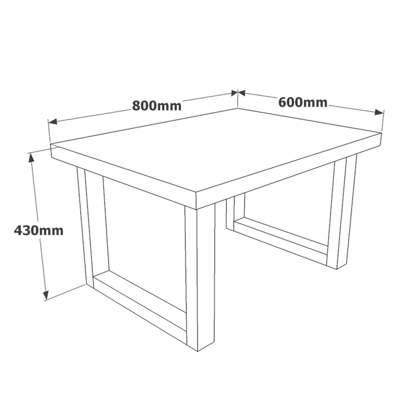 Table basse Monne 60x80 cm anthracite