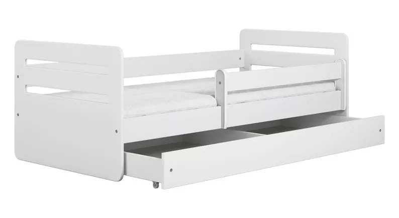 Lit enfant Brannigan 180x80 cm avec un tiroir blanc