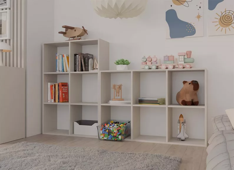 Regał otwarty Malax z sześcioma półkami 110 cm kaszmir
