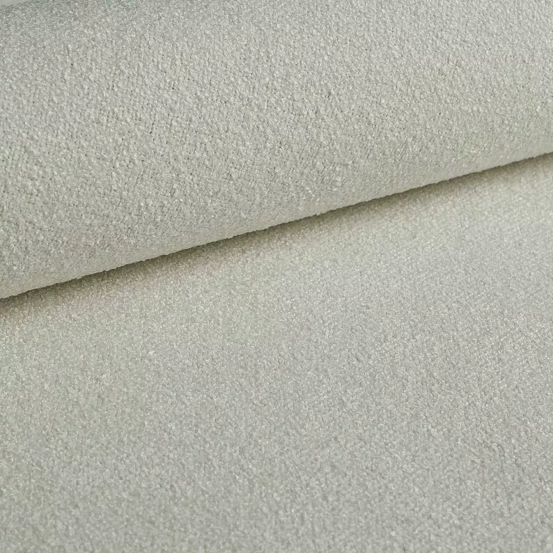 Kanapa rozkładana trzyosobowa Ovo z pojemnikiem kremowa szenil