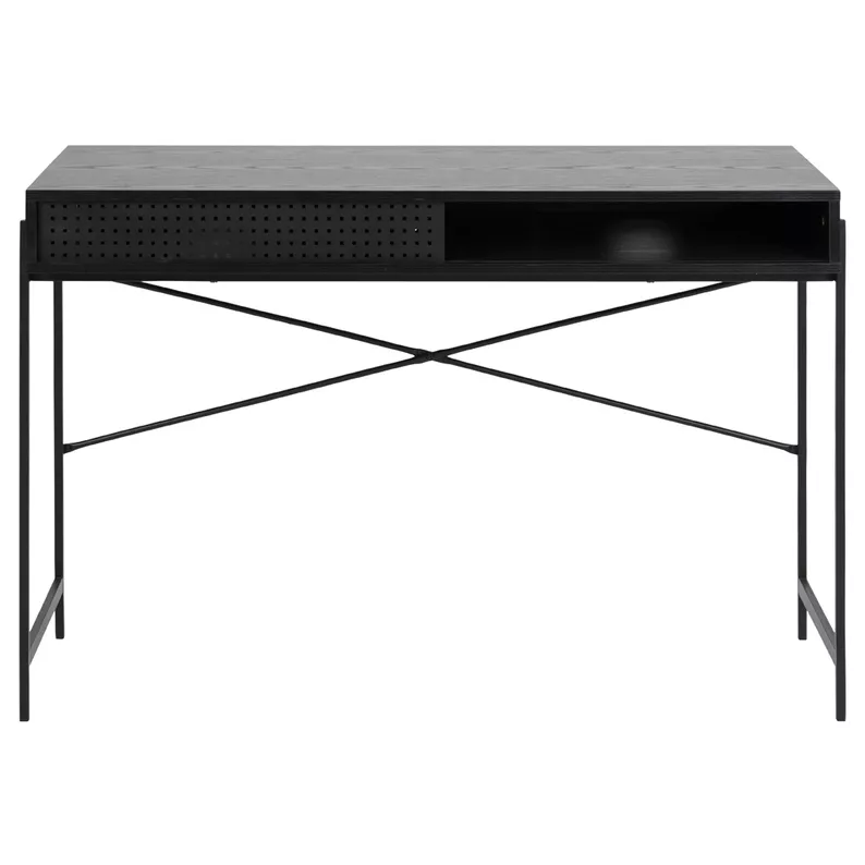 DUFFMAN Bureau industriel avec un compartiment de rangement sous le plateau de la table