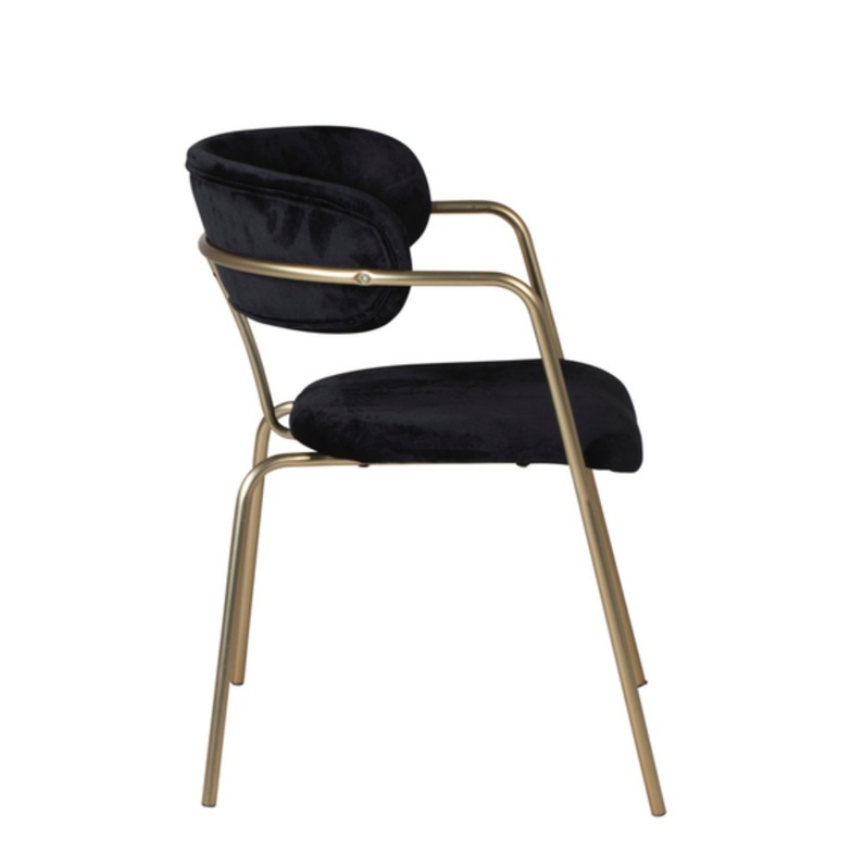 Chaise moderne noir/or Linesitive
