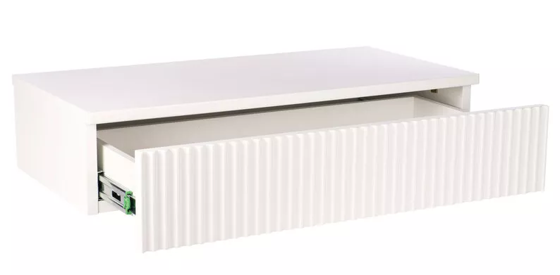Coiffeuse Lonidos 60x35 cm suspendue lattes blanches